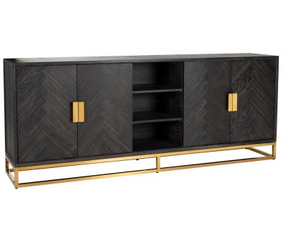 Dressoir Bahut Blackbone gold 4-portes + espace ouvert