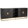 Dressoir Bahut Blackbone gold 4-portes + espace ouvert