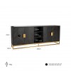 Dressoir Bahut Blackbone gold 4-portes + espace ouvert