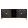 Dressoir Bahut Blackbone gold 4-portes + espace ouvert
