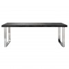 Table à manger argent design en acier Blackbone 180cm