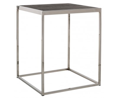 Table d'appoint angle Blackbone silver 50x50