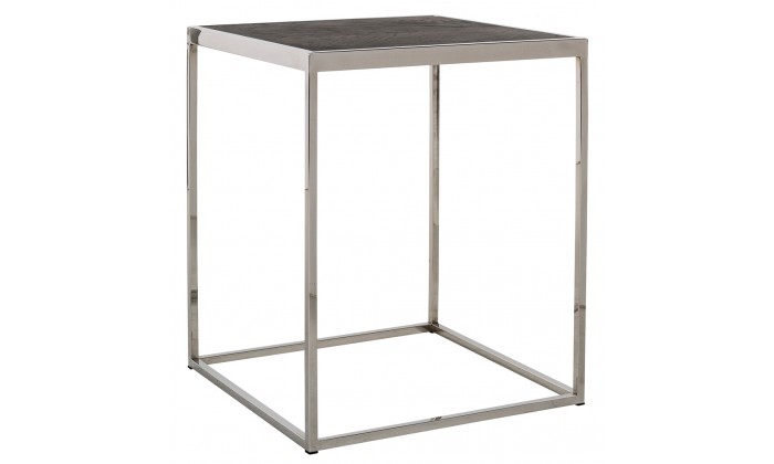 Table d'appoint angle Blackbone silver 50x50