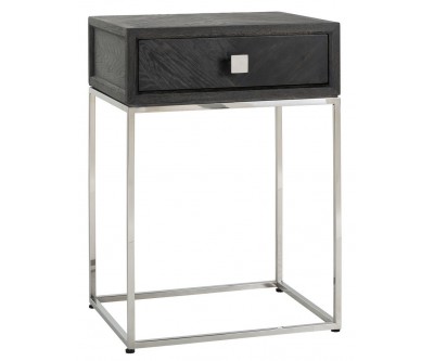 Table d'appoint  Chevet Blackbone silver 1-tiroir