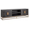 Meuble TV 200 Blackbone Brass 4-portes