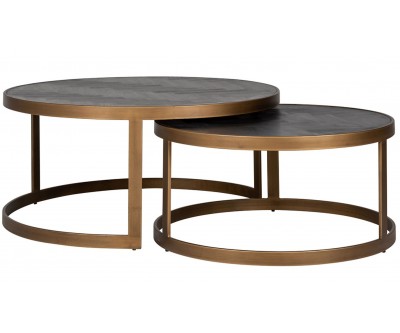 Table de salon Blackbone brass set de 2