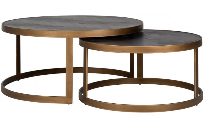 Table de salon Blackbone brass set de 2