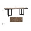 ichmond Interiors Herringbone Eettafel Small Table à dîner large design en acier vieux bois d'orme naturel  Herringbone 200