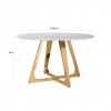 Table de salle à manger ultra design rond  en acier inoxydable gold poli et marbre blanc MODENA