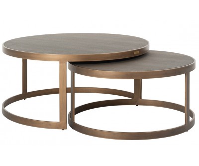 Richmond Interiors Table de salon Bloomingville set de 2 Coffee table Bloomingville set of 2 round shagreen