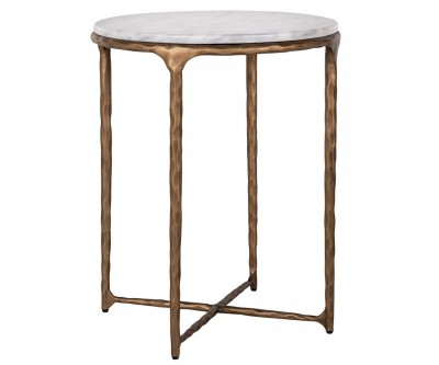 Richmond-interiors Table d'angle Steel Smith brass 50Ø