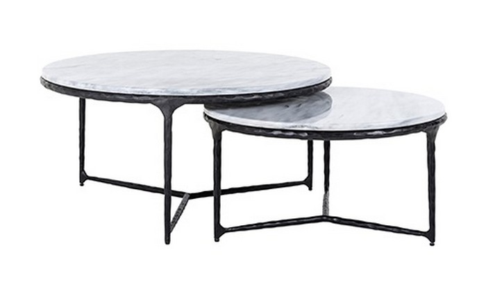 Richmond Interiors Table de salon Steel Smith black set de 2 Coffee table