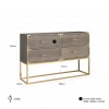  Dressoir Buffet Bahut Richmond Interiors Sideboard  Calesta 4 tiroirs