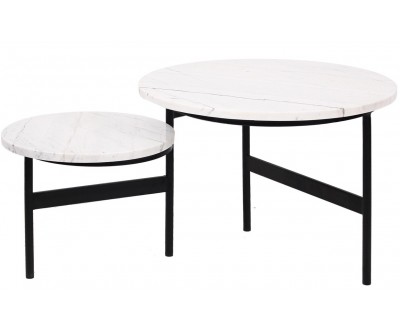 Table de salon Lexington white set de 2 rotative reversible