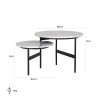 Table de salon Lexington white set de 2 rotative reversible