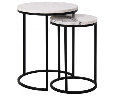 Richmond Interiors Table d'appoint Lexington  Bijzettafel set End table Lexington white Table d'angle 