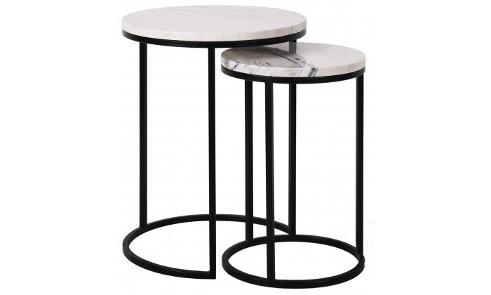 Richmond Interiors Table d'appoint Lexington  Bijzettafel set End table Lexington white Table d'angle 