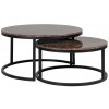 Richmond Interiors Dalton Salontafel Set Coffee table Table de salon 2 Ronde Salontafel Set  Marble brun