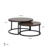 Richmond Interiors Dalton Salontafel Set Coffee table Table de salon 2 Ronde Salontafel Set  Marble brun