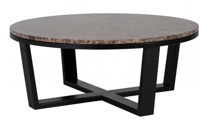 Richmond Interiors Dalton Salontafel Set Coffee table Table de salon 90Ø Ronde Salontafel Set  Marble brun