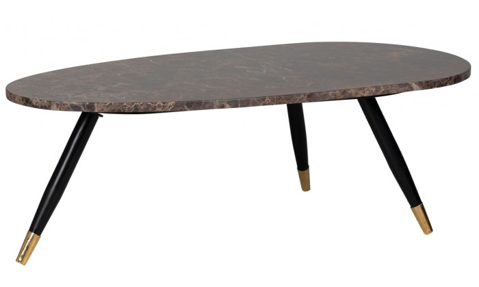 Coffee table Table de salon 110 Ronde Salontafel Set  Marble brun Salontafel Ovaal