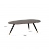 Coffee table Table de salon 110 Ronde Salontafel Set  Marble brun Salontafel Ovaal