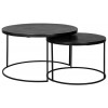 Table de salon Bolder set de 2 aluminium noir et de 2 Ronde Salontafel Set 