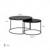 Table de salon Bolder set de 2 aluminium noir et de 2 Ronde Salontafel Set 