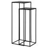 Richmond Interiors  Bijzettafel Set Table d'appoint Table d'angle set de Colonne Bolder set de 2 aluminium noir