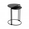 Richmond Interiors  Bijzettafel Set Table d'appoint Table d'angle set de Table d'angle Bolder set de 2 aluminium noir