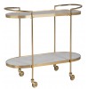   Richmond Interiors Trolley Bombay (Stone) Goud gold marbreServeerwagen rond Table d'appoint Bijzettafel Set Luxe 