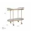   Richmond Interiors Trolley Bombay (Stone) Goud gold marbreServeerwagen rond Table d'appoint Bijzettafel Set Luxe 