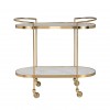   Richmond Interiors Trolley Bombay (Stone) Goud gold marbreServeerwagen rond Table d'appoint Bijzettafel Set Luxe 