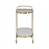   Richmond Interiors Trolley Bombay (Stone) Goud gold marbreServeerwagen rond Table d'appoint Bijzettafel Set Luxe 