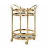   Richmond Interiors Trolley Hendricks Goud Serveerwagen rond Table d'appoint Bijzettafel Set Luxe 