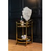   Richmond Interiors Trolley Hendricks Goud Serveerwagen rond Table d'appoint Bijzettafel Set Luxe 