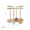   Richmond Interiors Trolley X.O. gold Trolley avec verre Serveerwagen Goud Serveerwagen rond Table d'appoinT