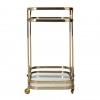   Richmond Interiors Trolley X.O. gold Trolley avec verre Serveerwagen Goud Serveerwagen rond Table d'appoinT