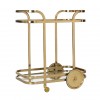   Richmond Interiors Trolley X.O. gold Trolley avec verre Serveerwagen Goud Serveerwagen rond Table d'appoinT