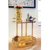   Richmond Interiors Trolley X.O. gold Trolley avec verre Serveerwagen Goud Serveerwagen rond Table d'appoinT