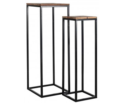 Richmond Interiors Raffles Plantentafel Set Pillar Raffles set of 2 Bijzettafel Table d'appoint Table d'angle Laptoptafel