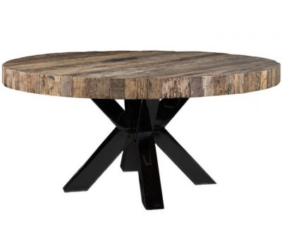 Richmond Interiors Bodhi Eettafel Large Black Table de salle à manger rond ultra design en acier  Bodhi raffle