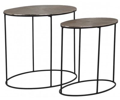 Richmond Interiors Jude Bijzettafel Set Table Jude set or 2 oval Table de salon Jude set de 2