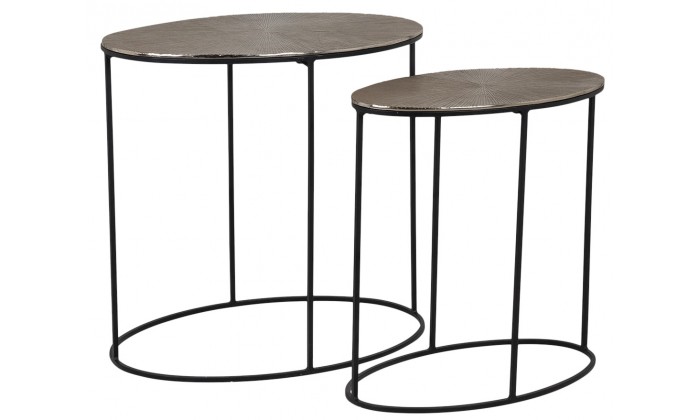 Richmond Interiors Jude Bijzettafel Set Table Jude set or 2 oval Table de salon Jude set de 2