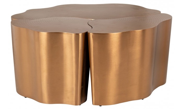 Richmond Interiors Table de salon Tree set de 3 Salontafel Set gold  Coffee table round 