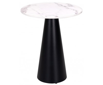 Richmond Interiors Degas Ronde Bijzettafel Ø50 cm End table Degas round 50Ø with faux marble Table d'appoint Degas 50Ø