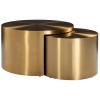 Richmond Interiors Big & Rich Salontafel Set Coffee table set of 2 brushed gold Table de salon set de2 brushed gold