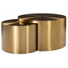 Richmond Interiors Big & Rich Salontafel Set Coffee table set of 2 brushed gold Table de salon set de2 brushed gold