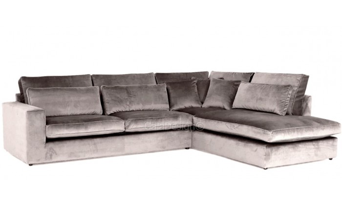 Canapé d’angle en forme de “L” avec une méridienne à gauche ou droit coloris tissu cream beige  COAST-7