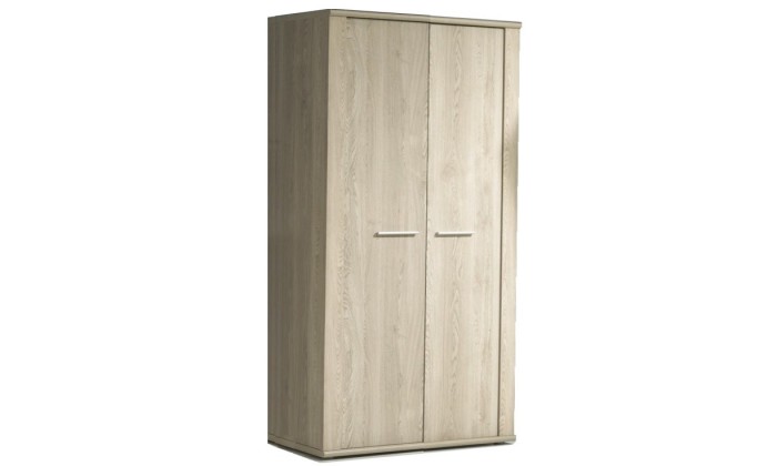 Armoire 2 portes contemporaine chêne clair BALOU